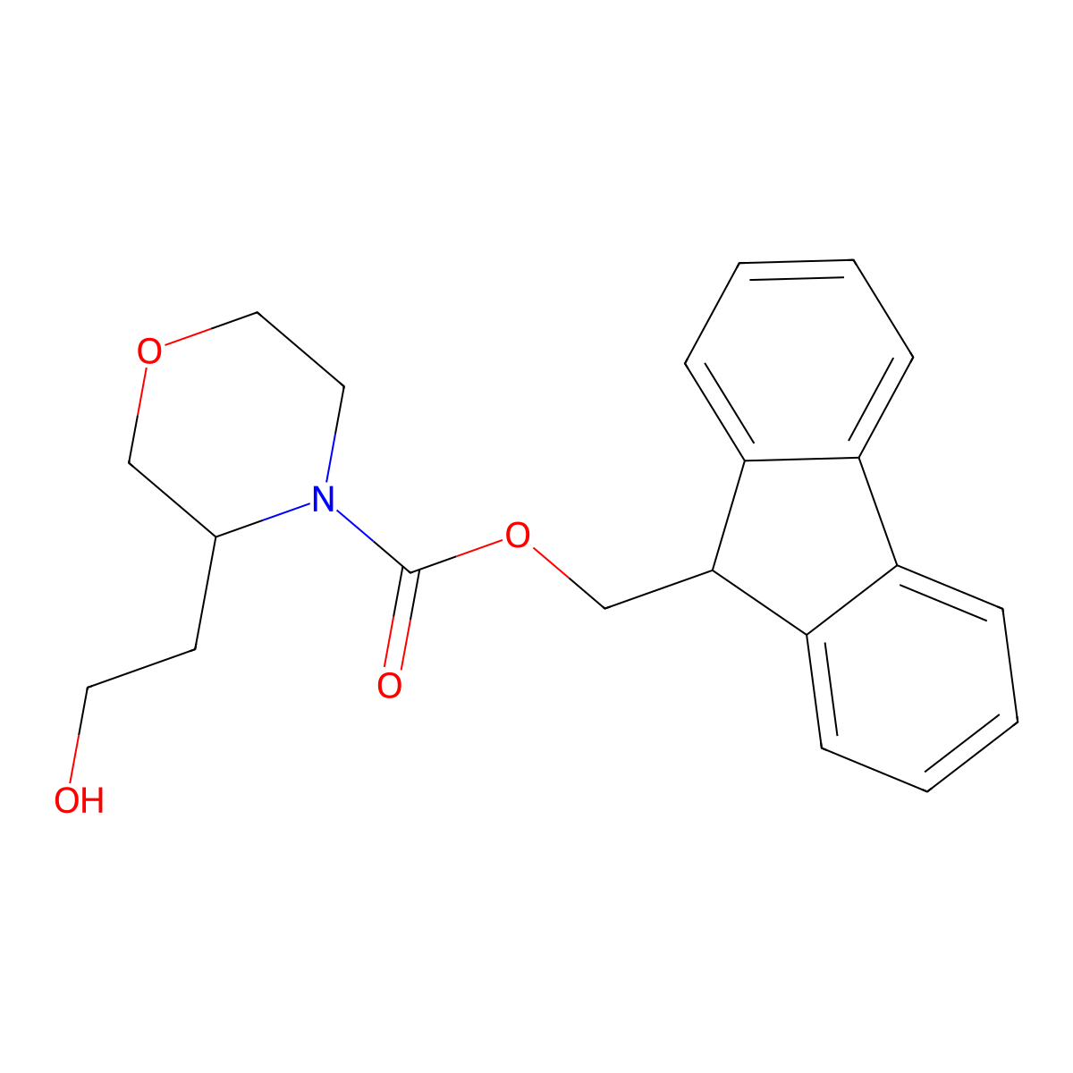 (9H-fluoren-9-yl)methyl 3-(2-hydroxyethyl)morpholine-4-carboxylate molecular structure, CAS 2273166-19-9