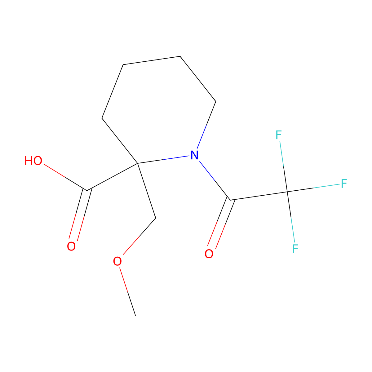 2-(Methoxymethyl)-1-(trifluoroacetyl)piperidine-2-carboxylic acid molecular structure, CAS 2273170-68-4