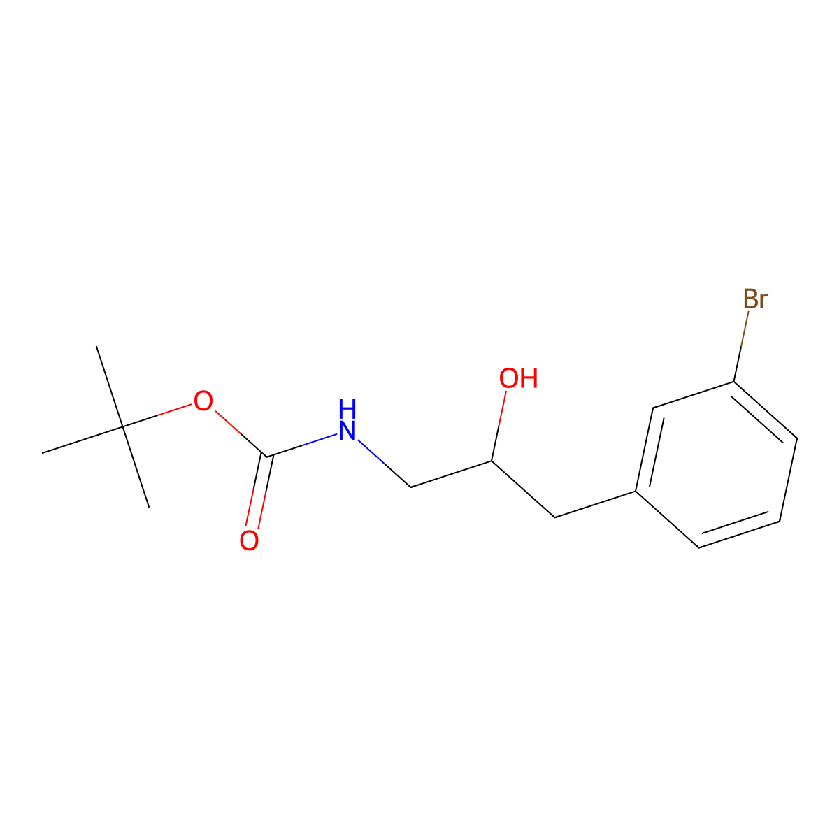 tert-butyl N-[3-(3-bromophenyl)-2-hydroxypropyl]carbamate molecular structure, CAS 2273181-10-3