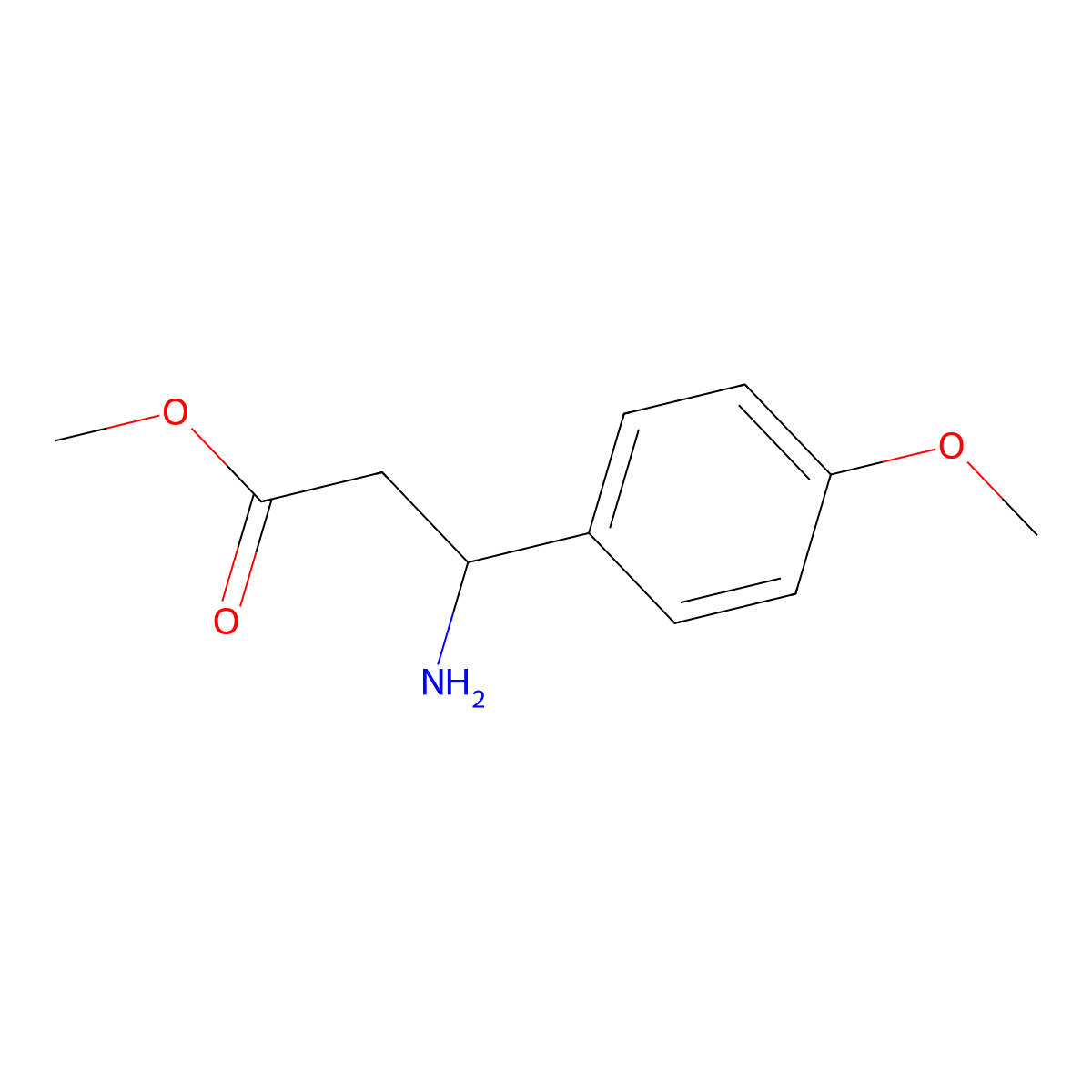 Methyl 3-amino-3-(4-methoxyphenyl)propanoate molecular structure, CAS 227319-36-0