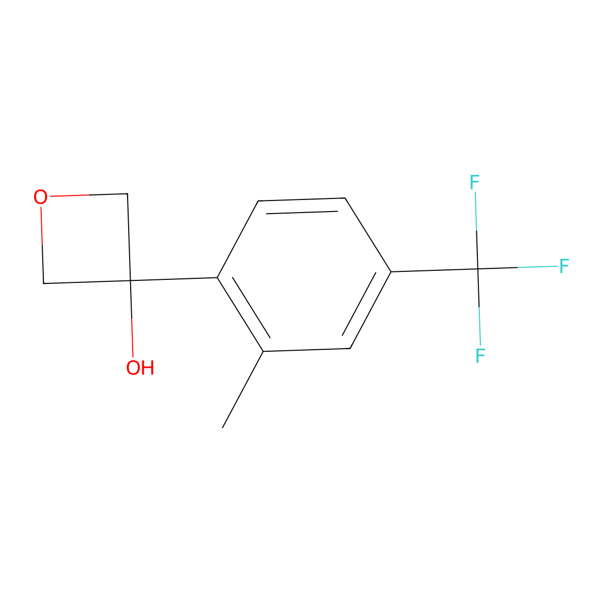 3-[2-Methyl-4-(trifluoromethyl)phenyl]-3-oxetanol molecular structure, CAS 2273197-20-7