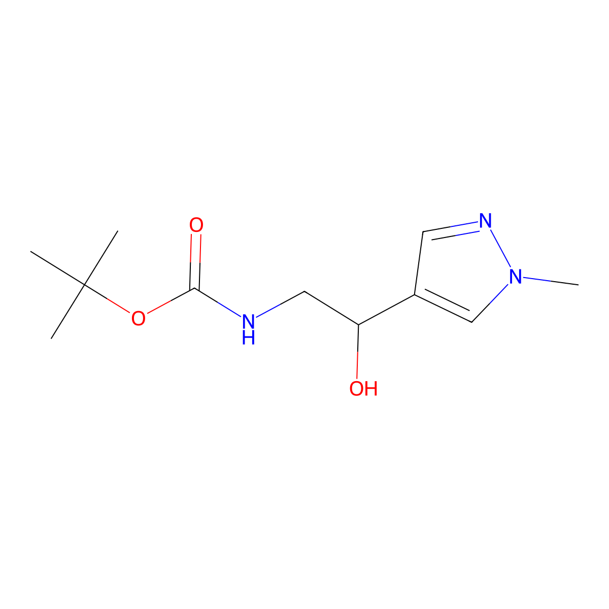tert-butyl N-[2-hydroxy-2-(1-methyl-1H-pyrazol-4-yl)ethyl]carbamate molecular structure, CAS 2273269-07-9