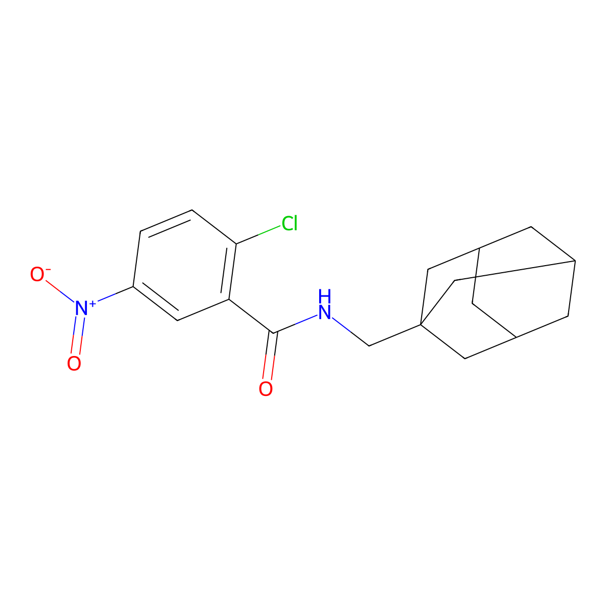 N-(1-Adamantylmethyl)-2-chloro-5-nitrobenzamide molecular structure, CAS 227327-87-9