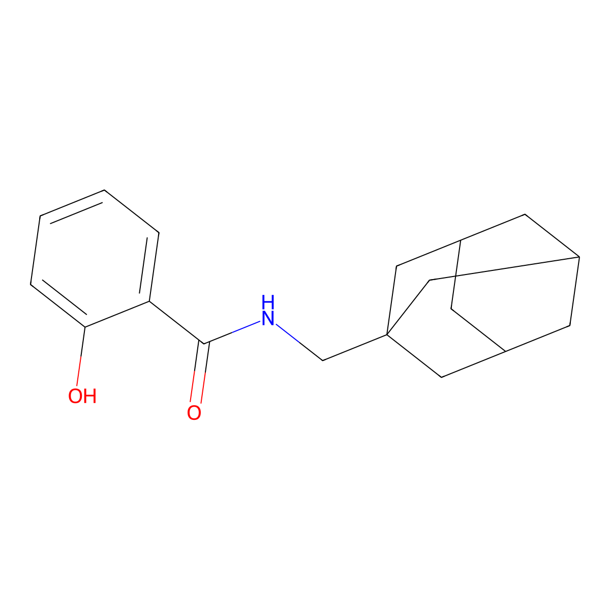 2-Hydroxy-N-(tricyclo[3.3.1.13,7]dec-1-ylmethyl)benzamide molecular structure, CAS 227328-17-8