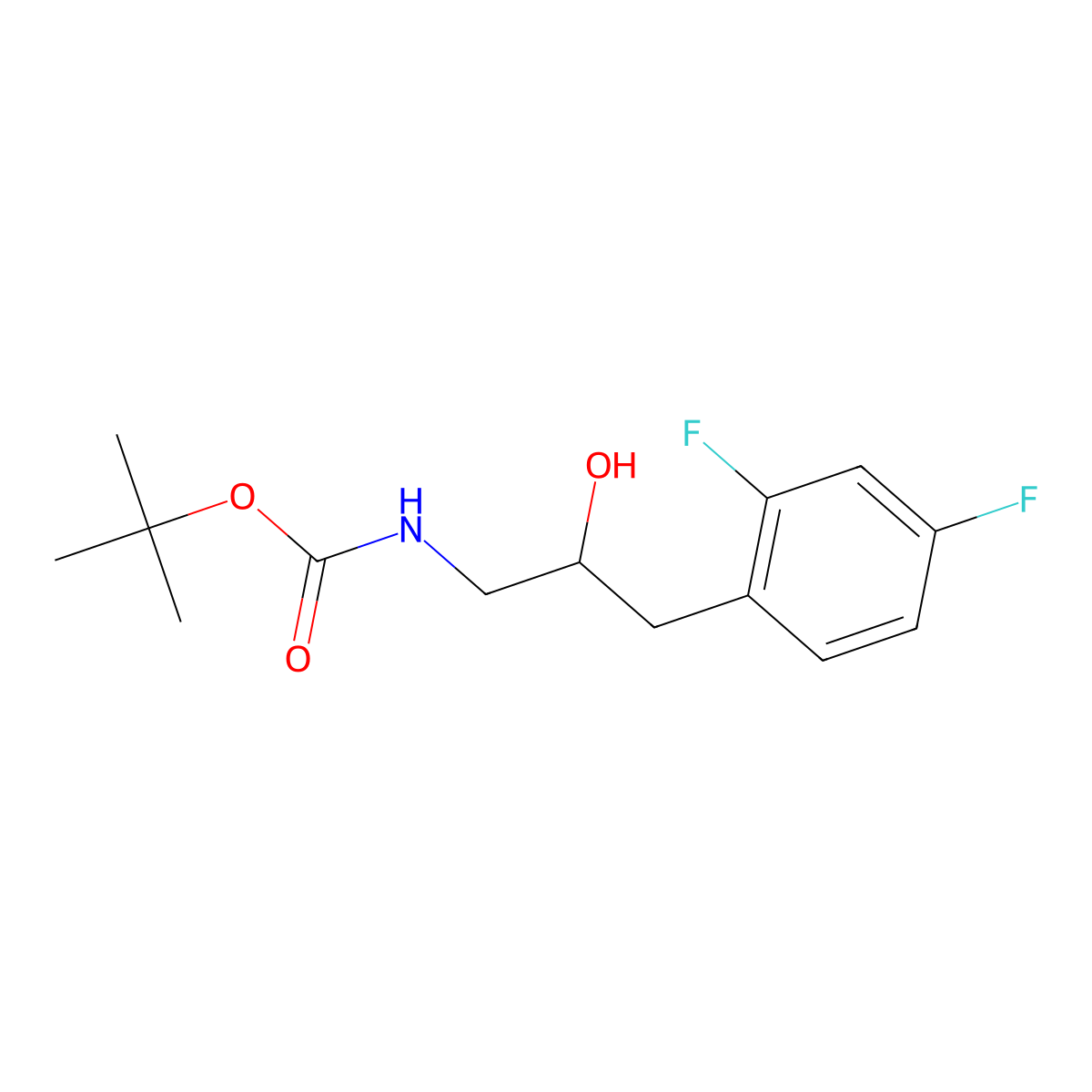 tert-butyl N-[3-(2,4-difluorophenyl)-2-hydroxypropyl]carbamate molecular structure, CAS 2273282-20-3