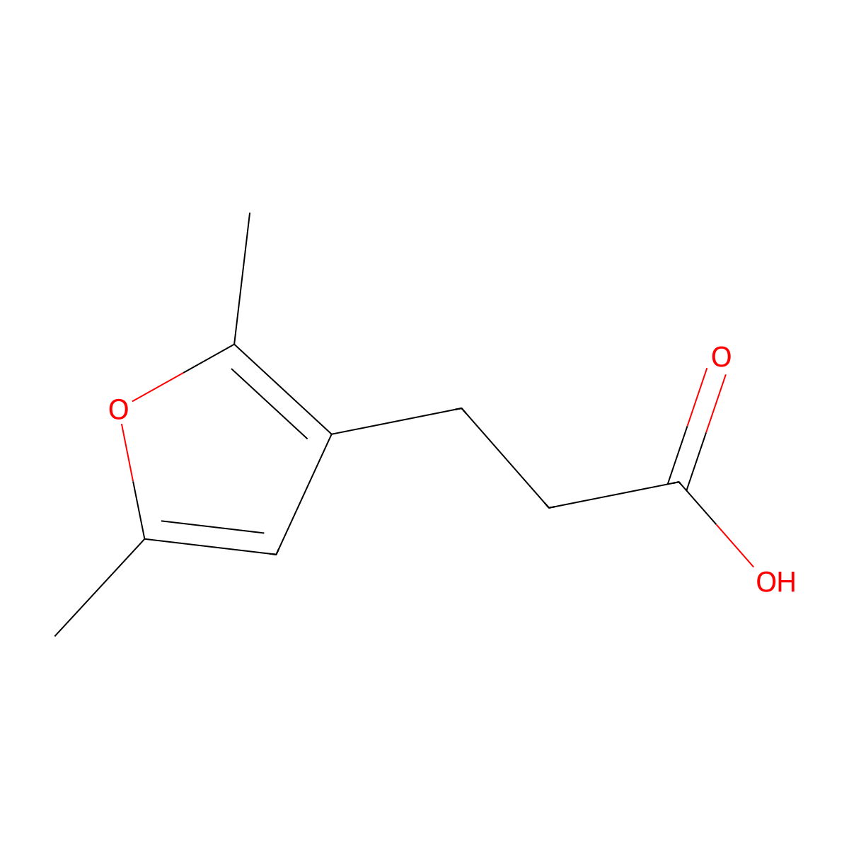 3-(2,5-Dimethylfuran-3-yl)propanoic acid molecular structure, CAS 22733-83-1