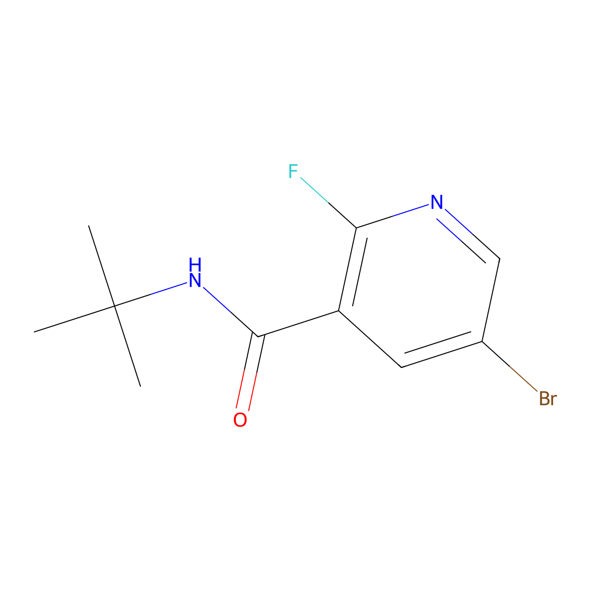 5-bromo-N-(tert-butyl)-2-fluoronicotinamide molecular structure, CAS 2273348-18-6