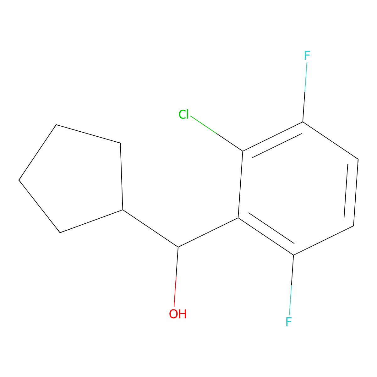 2-Chloro-alpha-cyclopentyl-3,6-difluorobenZenemethanol molecular structure, CAS 2273425-12-8