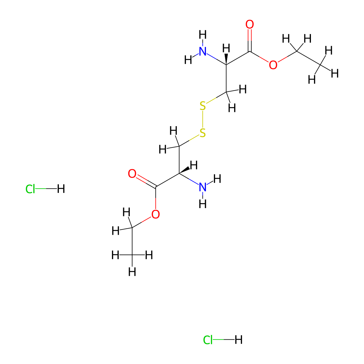Diethyl L-cystinate dihydrochloride molecular structure, CAS 22735-07-5