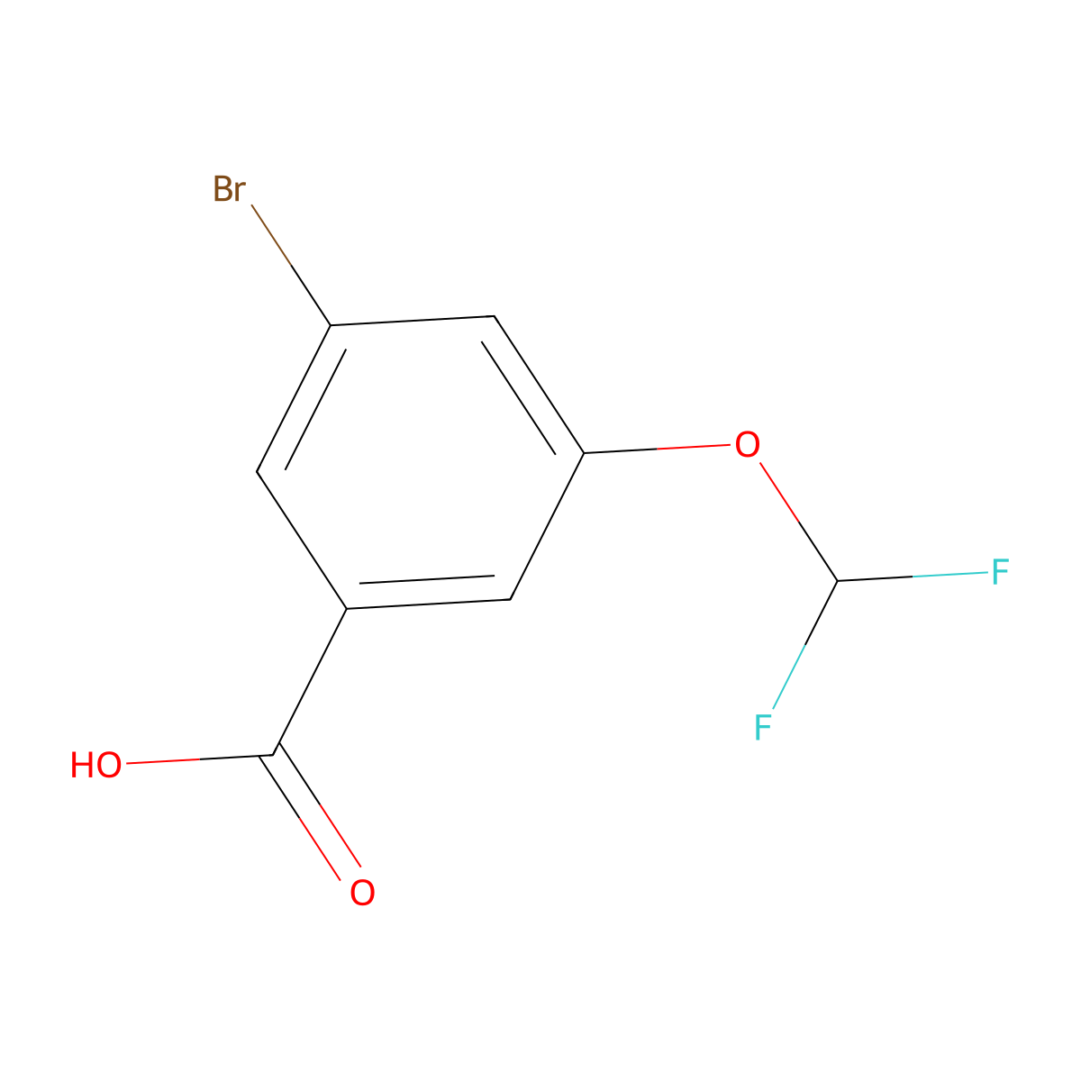 3-Bromo-5-(difluoromethoxy)benzoic acid molecular structure, CAS 2273511-99-0