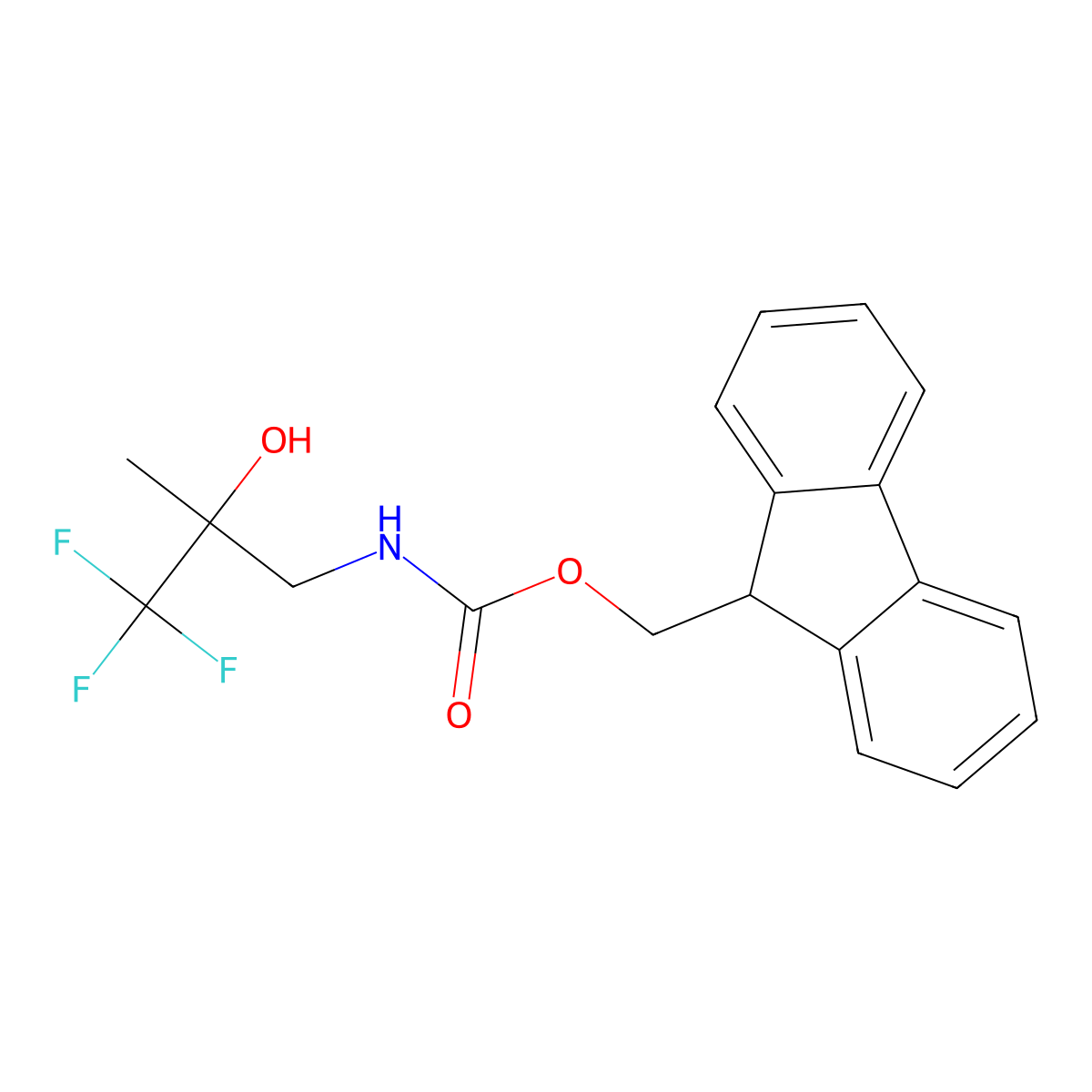 (9H-fluoren-9-yl)methyl N-(3,3,3-trifluoro-2-hydroxy-2-methylpropyl)carbamate molecular structure, CAS 2273518-60-6
