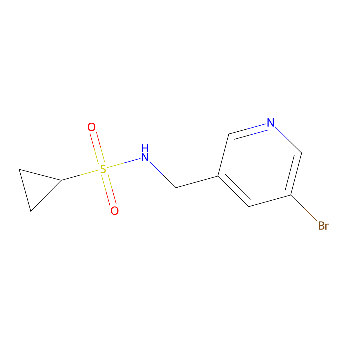N-((5-Bromopyridin-3-yl)methyl)cyclopropanesulfonamide molecular structure, CAS 2273531-53-4