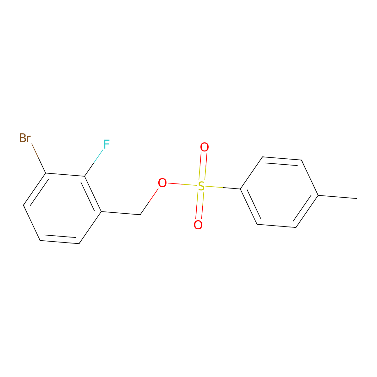 (3-Bromo-2-fluorophenyl)methyl 4-methylbenzene-1-sulfonate molecular structure, CAS 2273538-88-6