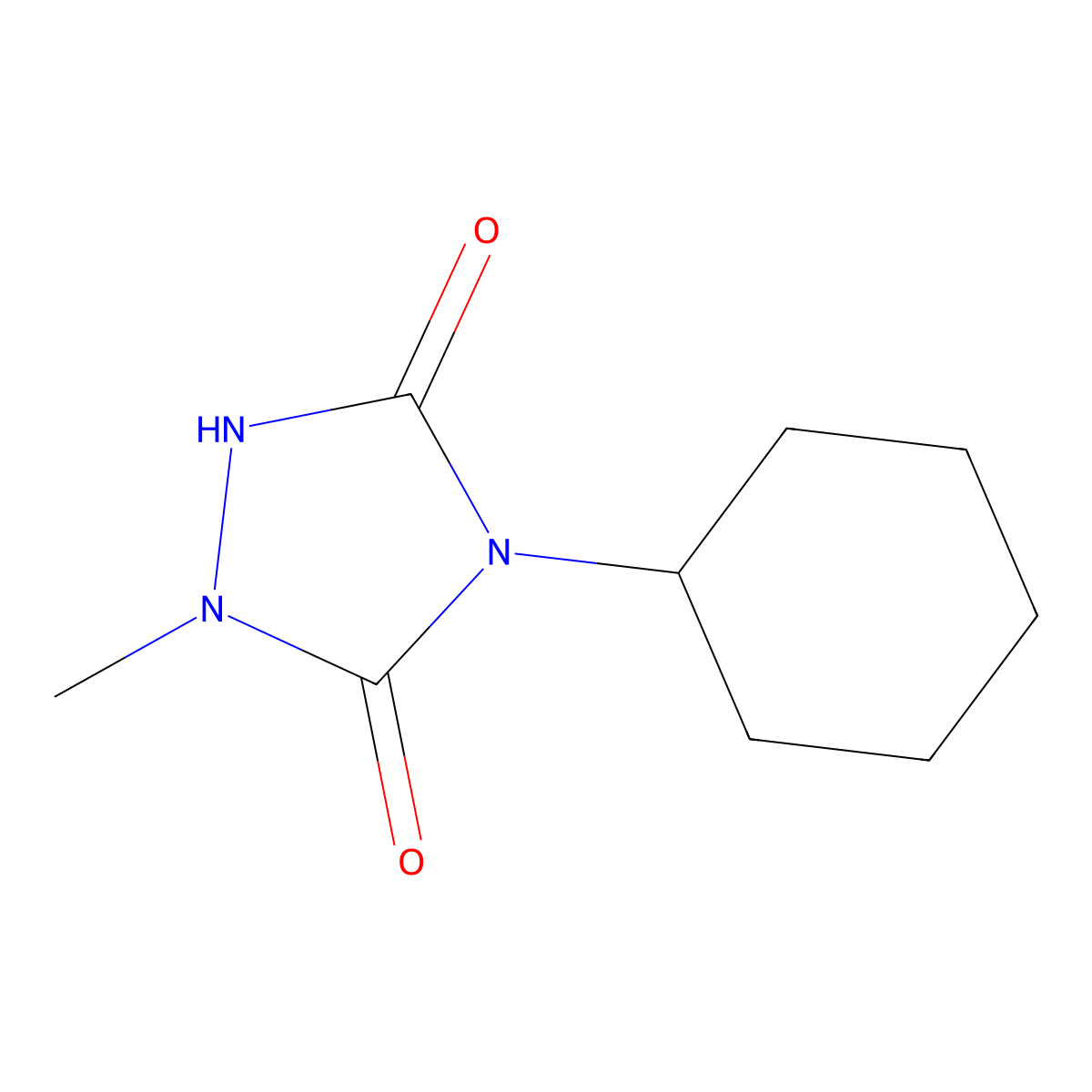 4-Cyclohexyl-1-methyl-1,2,4-triazolidine-3,5-dione molecular structure, CAS 2273587-96-3