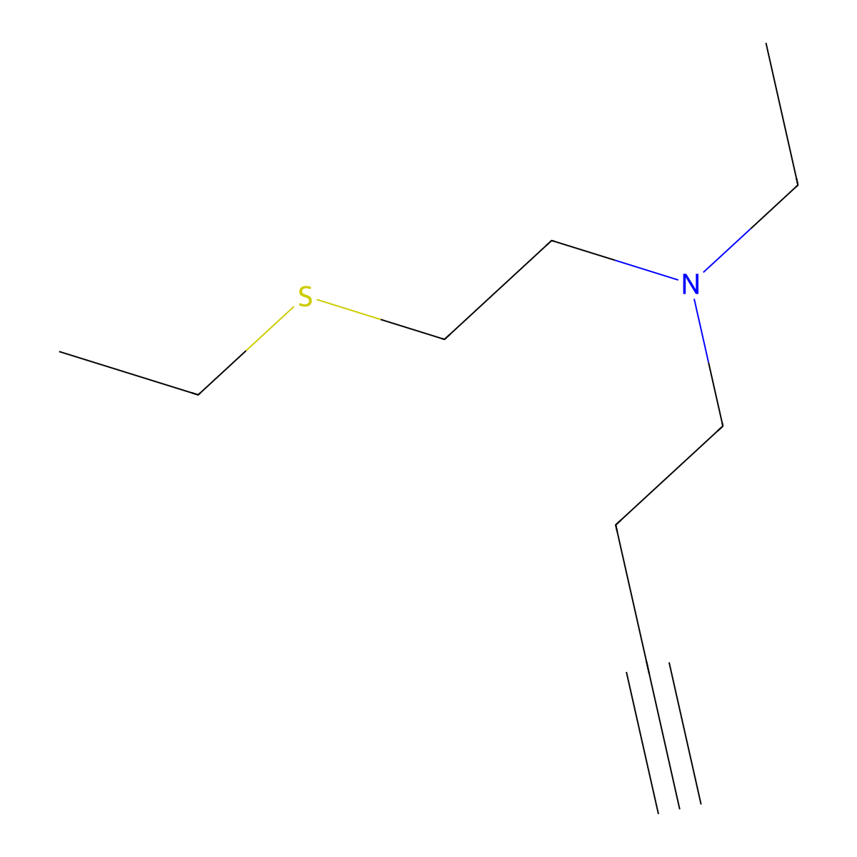 (But-3-yn-1-yl)(ethyl)(2-(ethylsulfanyl)ethyl)amine molecular structure, CAS 2273646-98-1