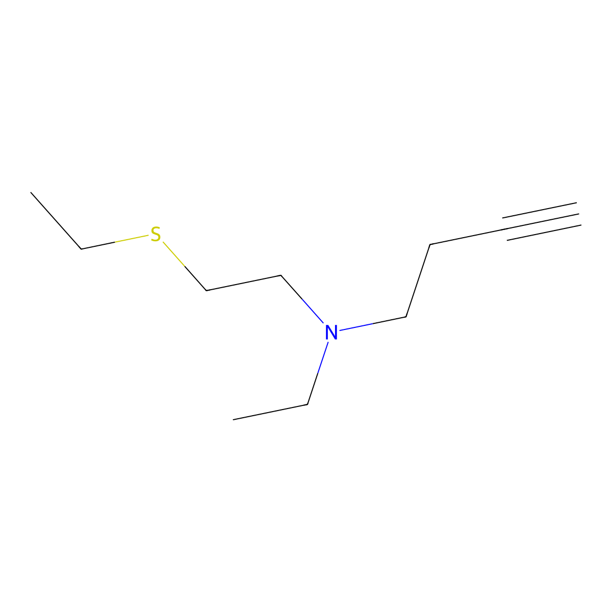 (But-3-yn-1-yl)(ethyl)(2-(ethylsulfanyl)ethyl)amine molecular structure, CAS 2273646-98-1