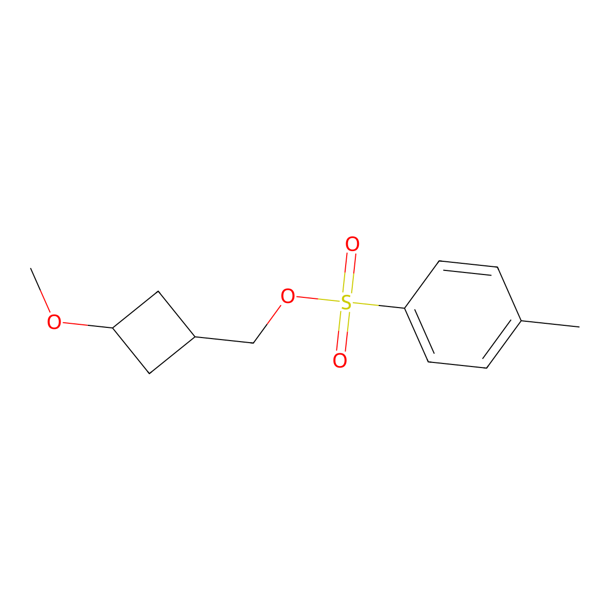 (3-Methoxycyclobutyl)methyl 4-methylbenzene-1-sulfonate molecular structure, CAS 2273678-12-7