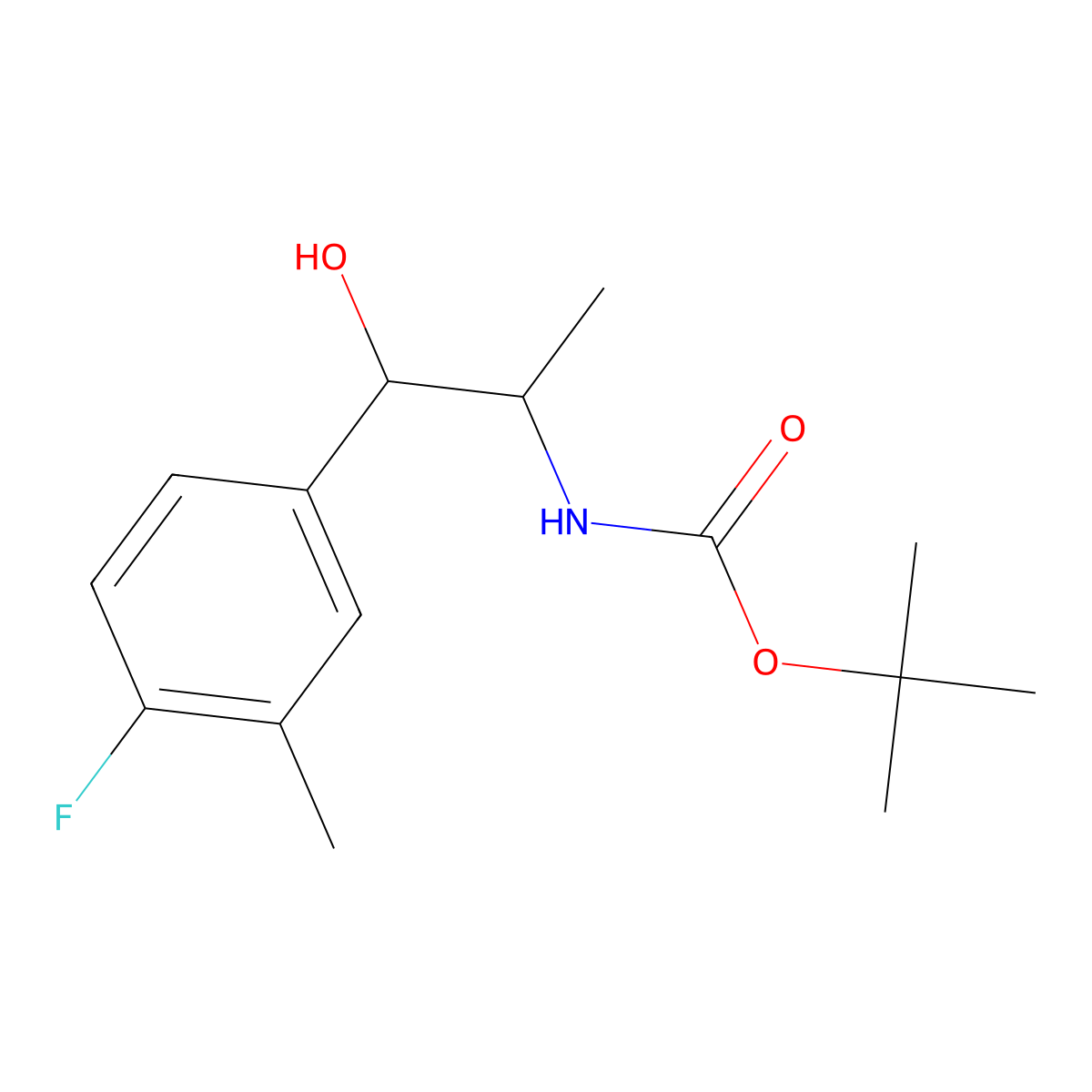 tert-butyl N-[1-(4-fluoro-3-methylphenyl)-1-hydroxypropan-2-yl]carbamate molecular structure, CAS 2273702-54-6