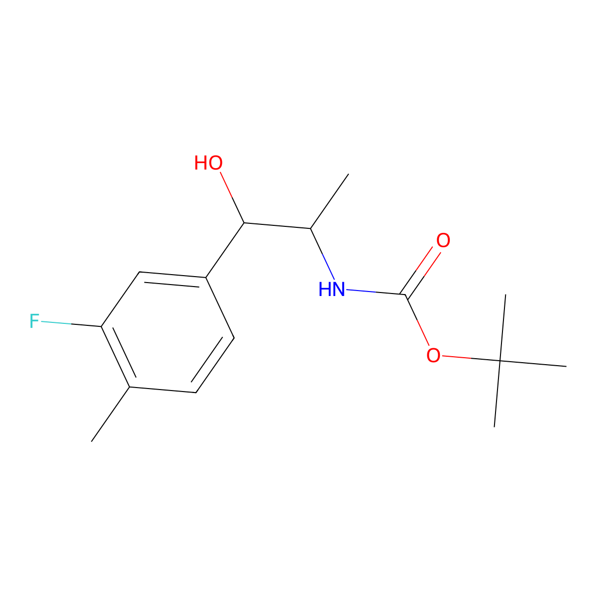 tert-butyl N-[1-(3-fluoro-4-methylphenyl)-1-hydroxypropan-2-yl]carbamate molecular structure, CAS 2273703-31-2