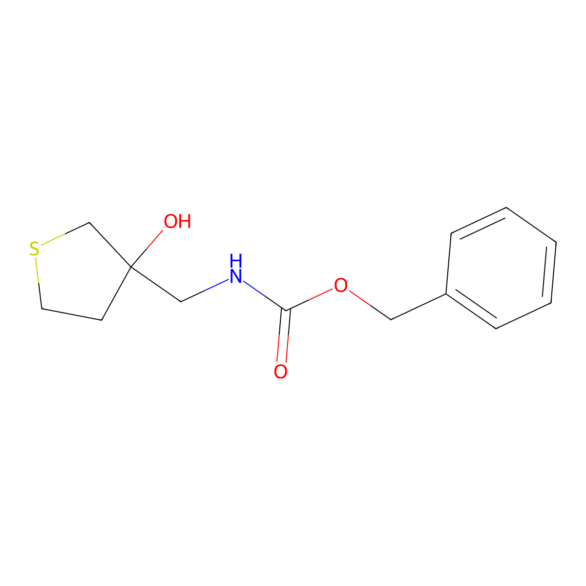 benzyl N-[(3-hydroxythiolan-3-yl)methyl]carbamate molecular structure, CAS 2273887-46-8