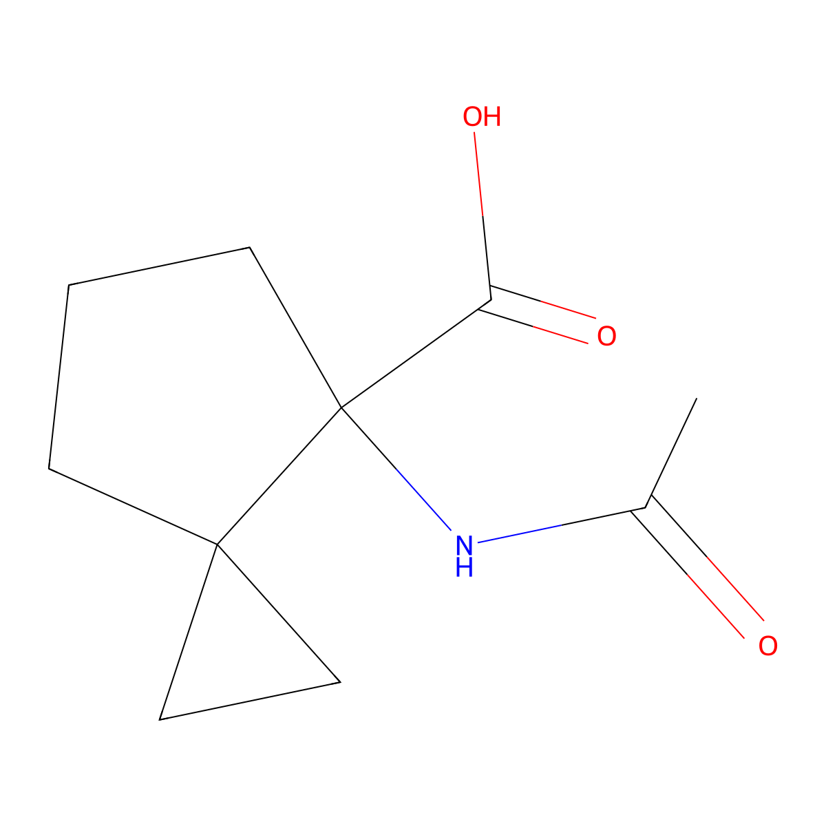 4-Acetamidospiro[2.4]heptane-4-carboxylic acid molecular structure, CAS 2273923-12-7