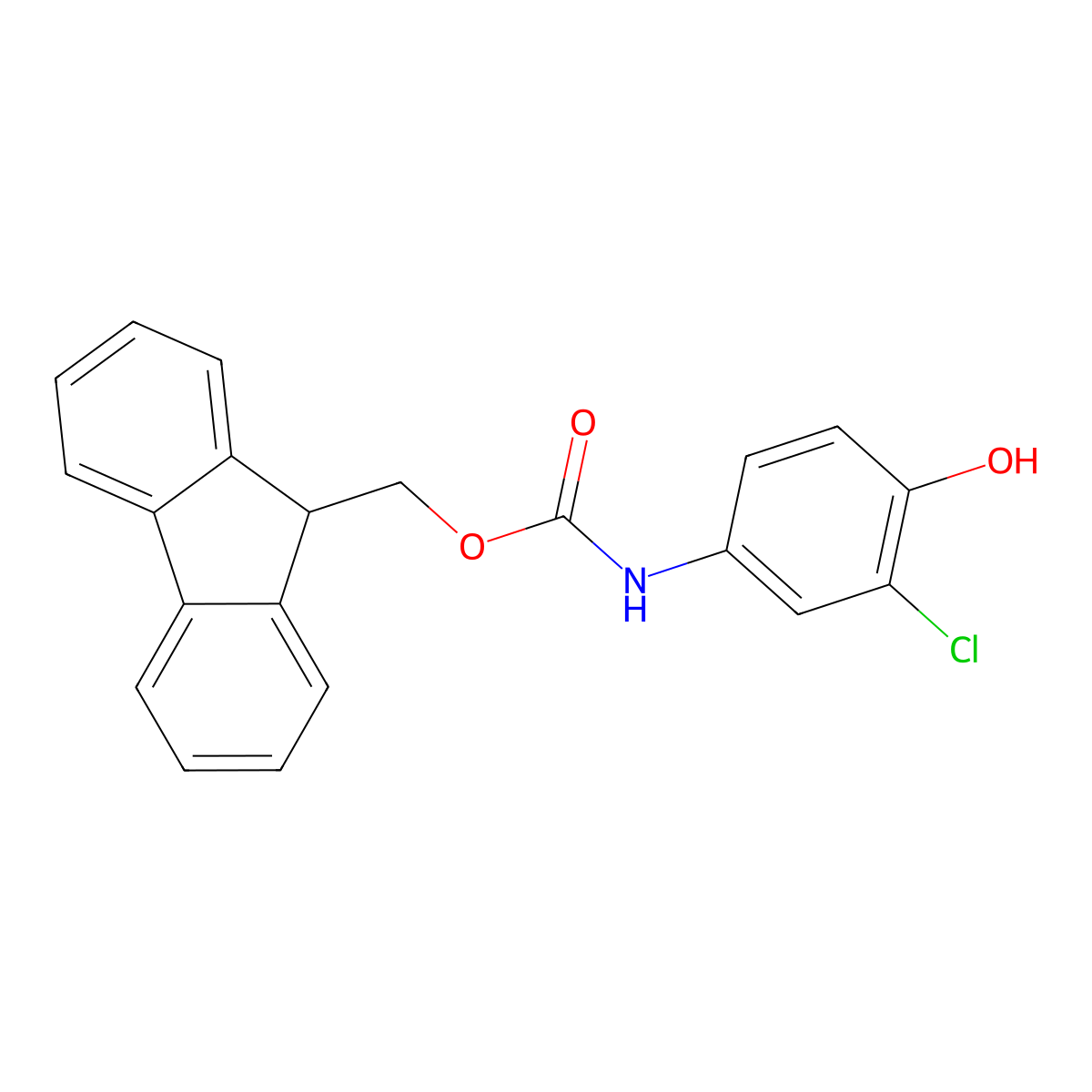 (9H-fluoren-9-yl)methyl N-(3-chloro-4-hydroxyphenyl)carbamate molecular structure, CAS 2273960-98-6
