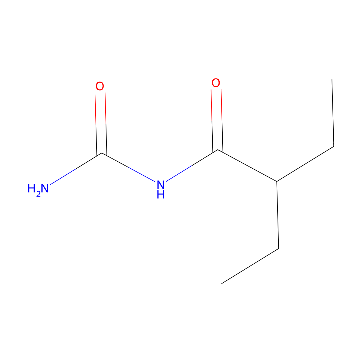 N-(Aminocarbonyl)-2-ethylbutanamide molecular structure, CAS 2274-01-3
