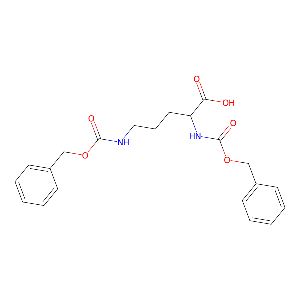 N2,N5-Bis((phenylmethoxy)carbonyl)-L-ornithine molecular structure, CAS 2274-58-0