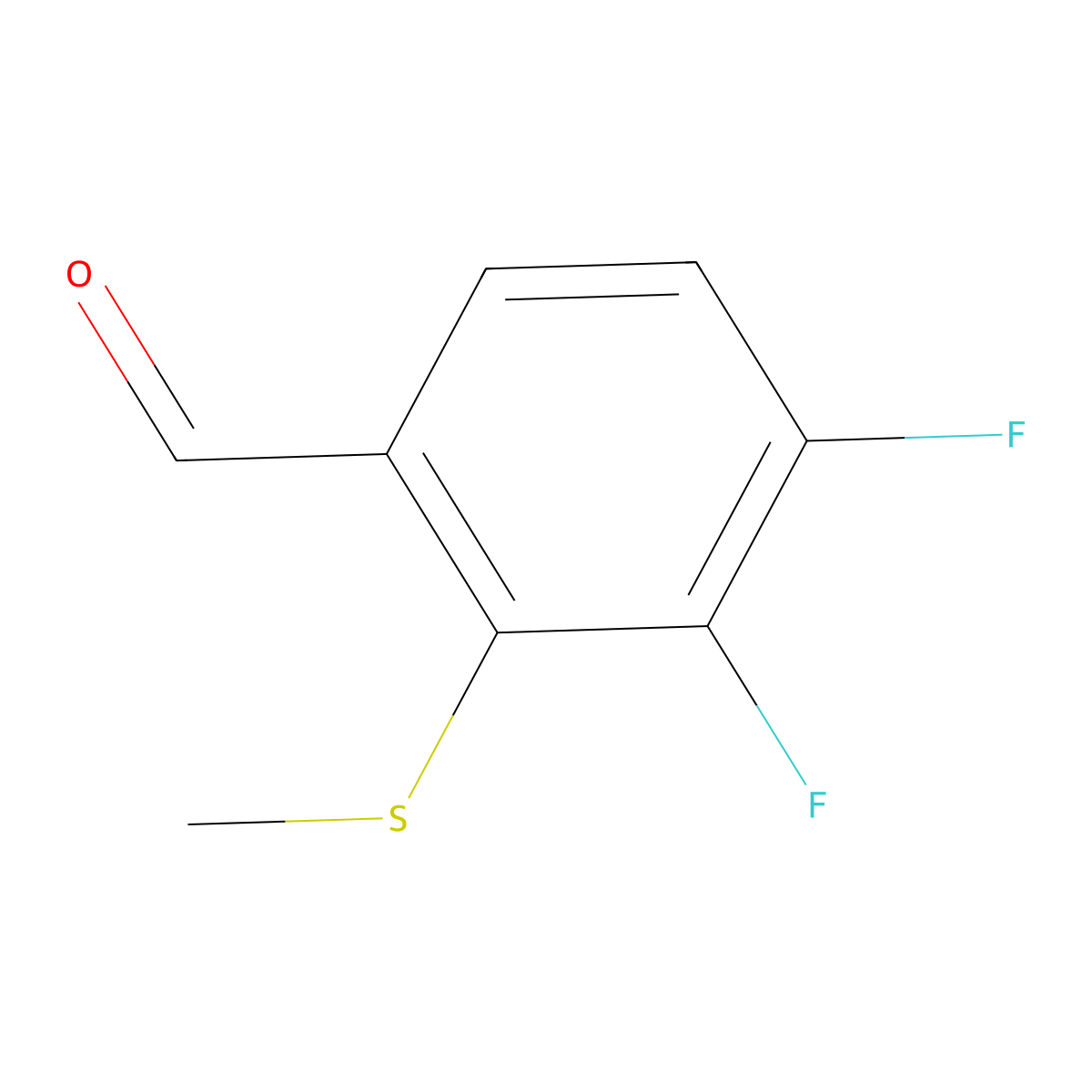 3,4-Difluoro-2-(methylthio)benZaldehyde molecular structure, CAS 2274030-27-0