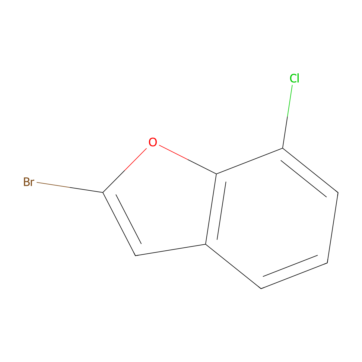 2-Bromo-7-chlorobenzofuran molecular structure, CAS 2274076-22-9