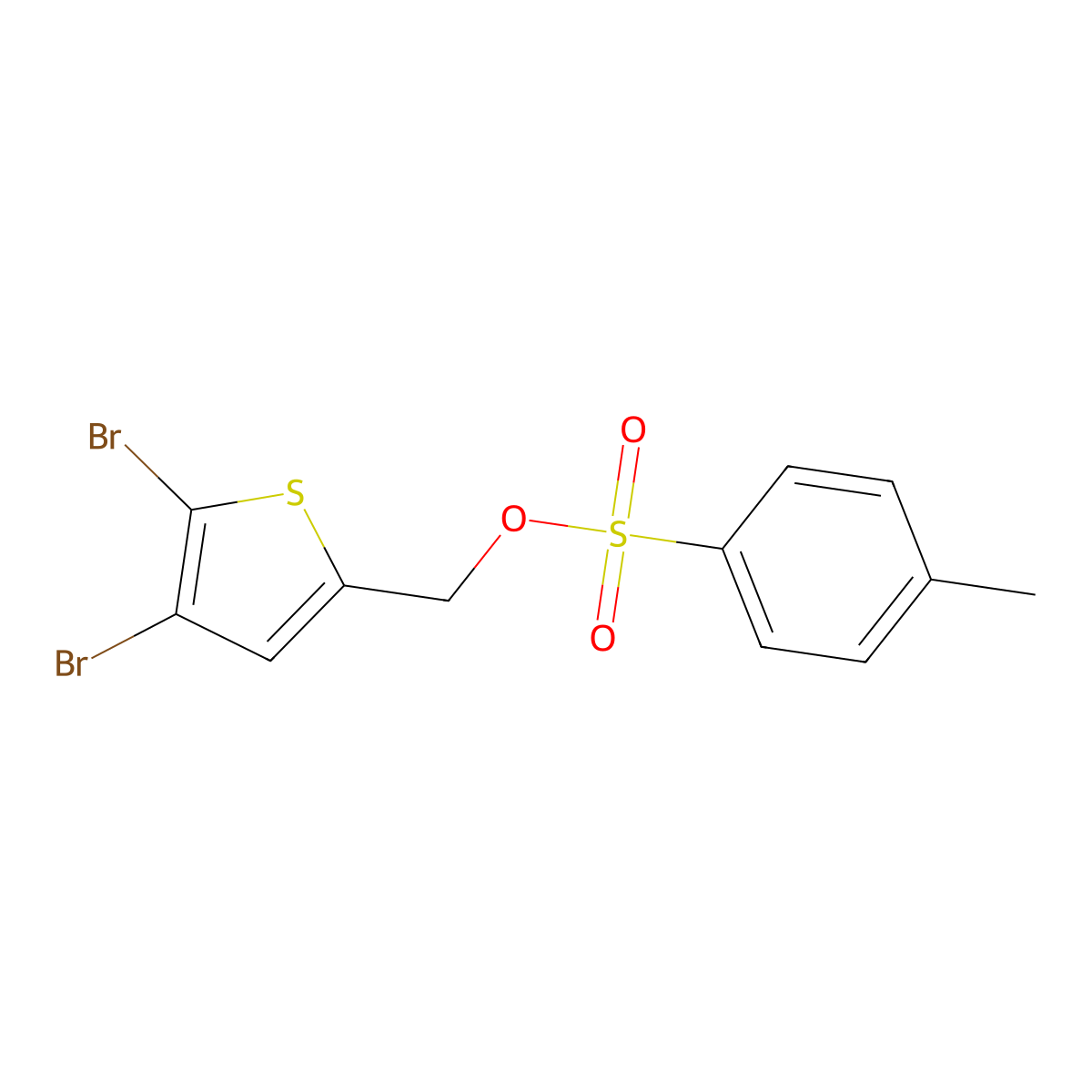 (4,5-Dibromothiophen-2-yl)methyl 4-methylbenzene-1-sulfonate molecular structure, CAS 2274085-77-5