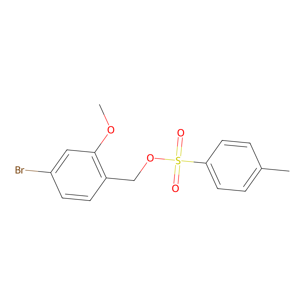 (4-Bromo-2-methoxyphenyl)methyl 4-methylbenzene-1-sulfonate molecular structure, CAS 2274106-39-5