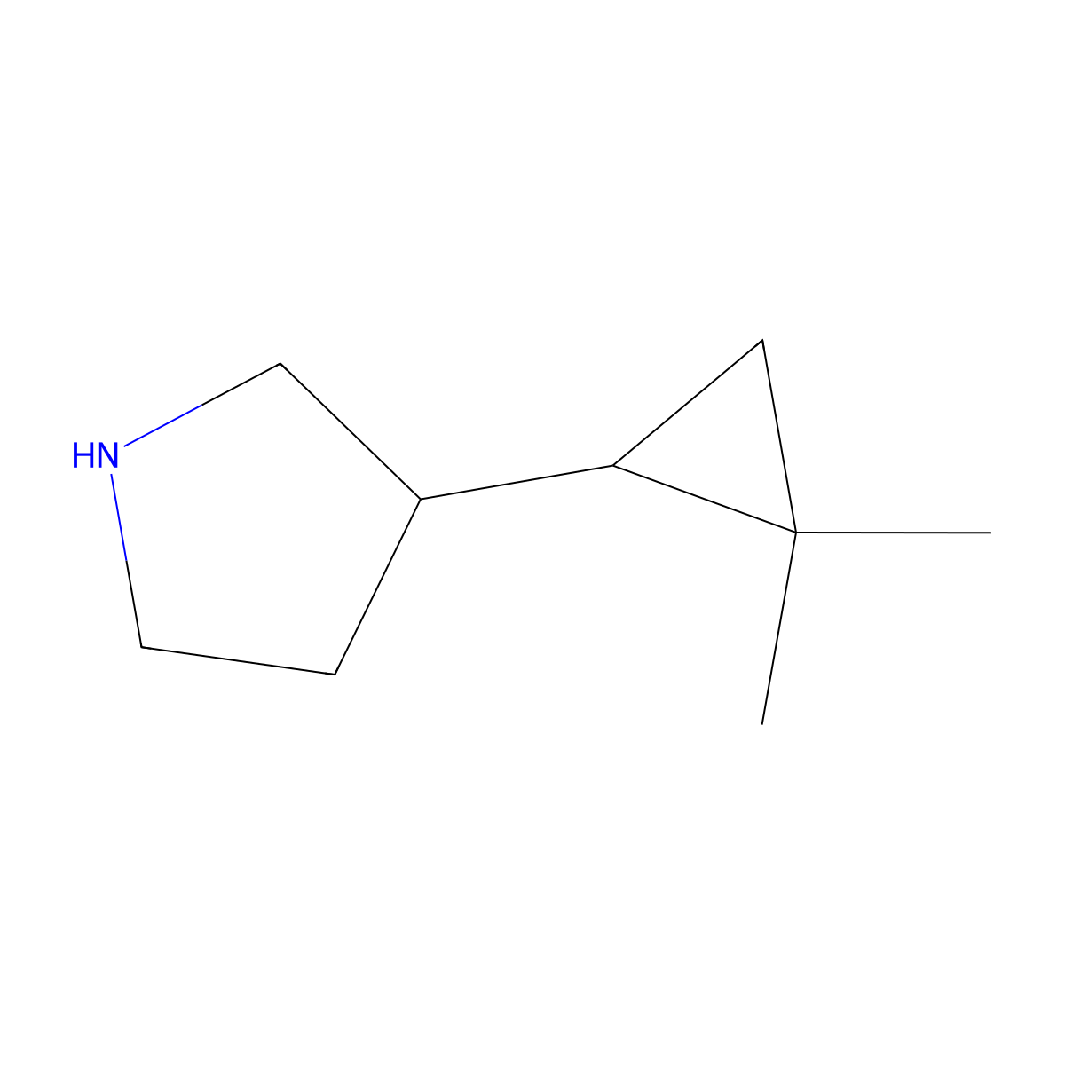 3-(2,2-Dimethylcyclopropyl)pyrrolidine molecular structure, CAS 2274128-66-2