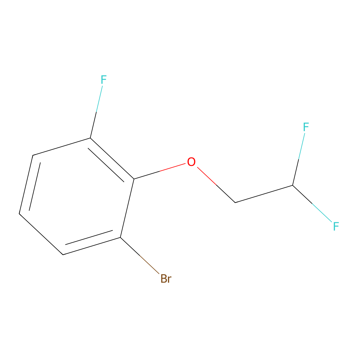 1-Bromo-2-(2,2-difluoroethoxy)-3-fluorobenzene molecular structure, CAS 2274160-72-2