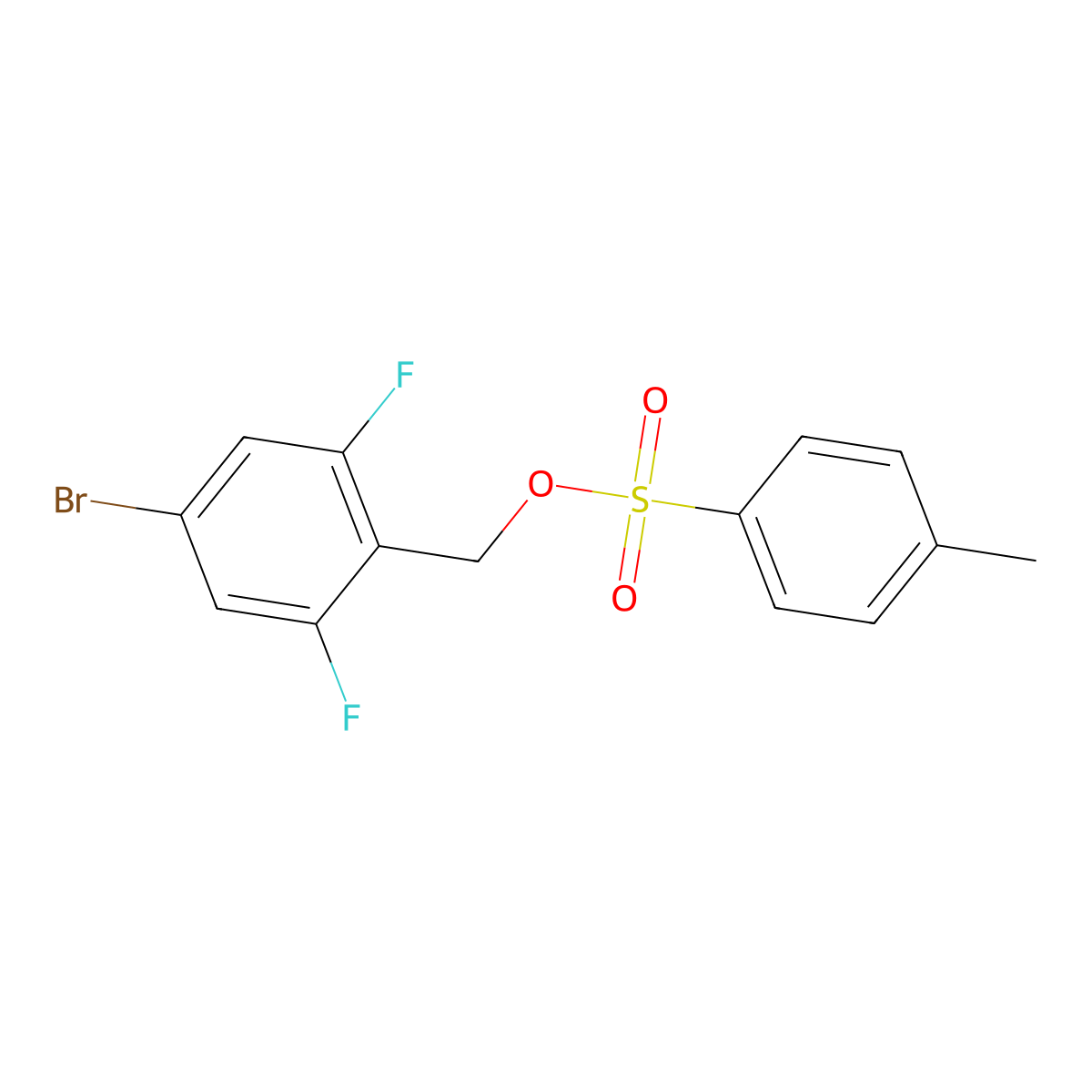 (4-Bromo-2,6-difluorophenyl)methyl 4-methylbenzene-1-sulfonate molecular structure, CAS 2274210-09-0