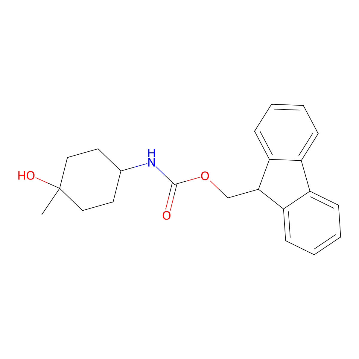 (9H-fluoren-9-yl)methyl N-(4-hydroxy-4-methylcyclohexyl)carbamate molecular structure, CAS 2274226-19-4