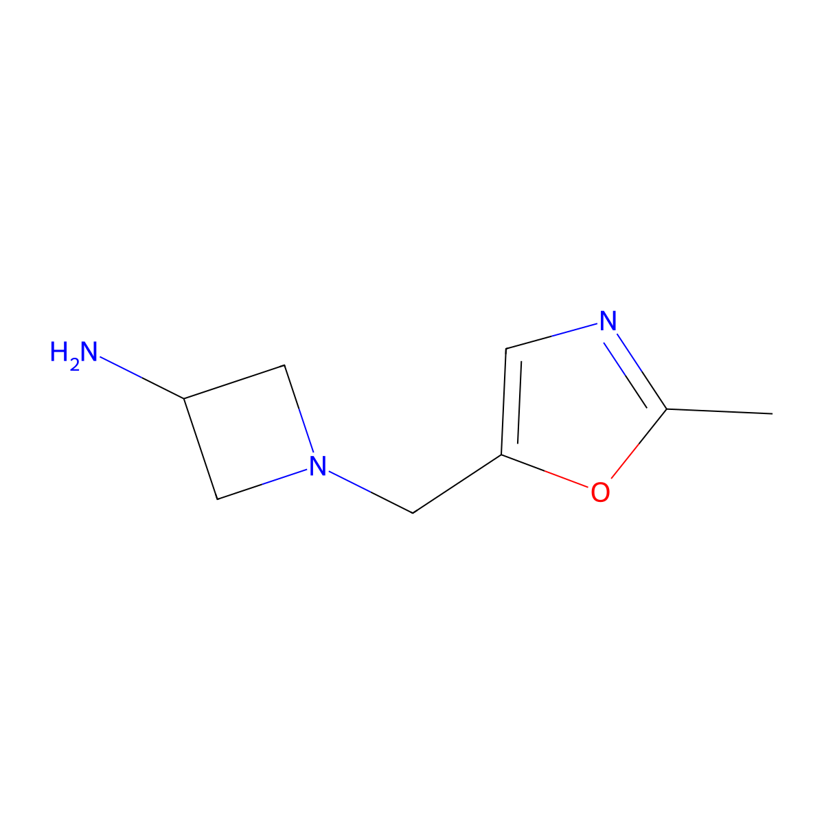 1-[(2-Methyl-1,3-oxazol-5-yl)methyl]azetidin-3-amine molecular structure, CAS 2274272-94-3