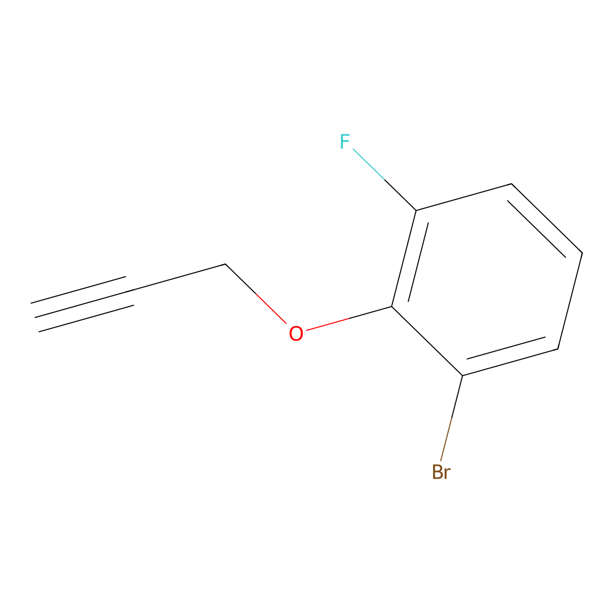 1-Bromo-3-fluoro-2-(prop-2-yn-1-yloxy)benzene molecular structure, CAS 2274313-86-7