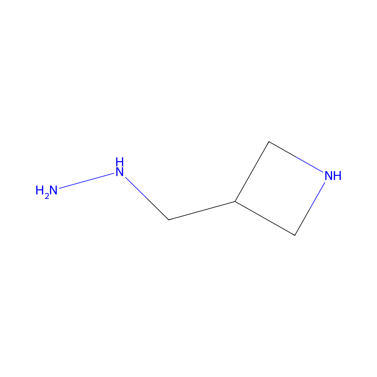 3-(Hydrazinylmethyl)azetidine molecular structure, CAS 2274345-03-6