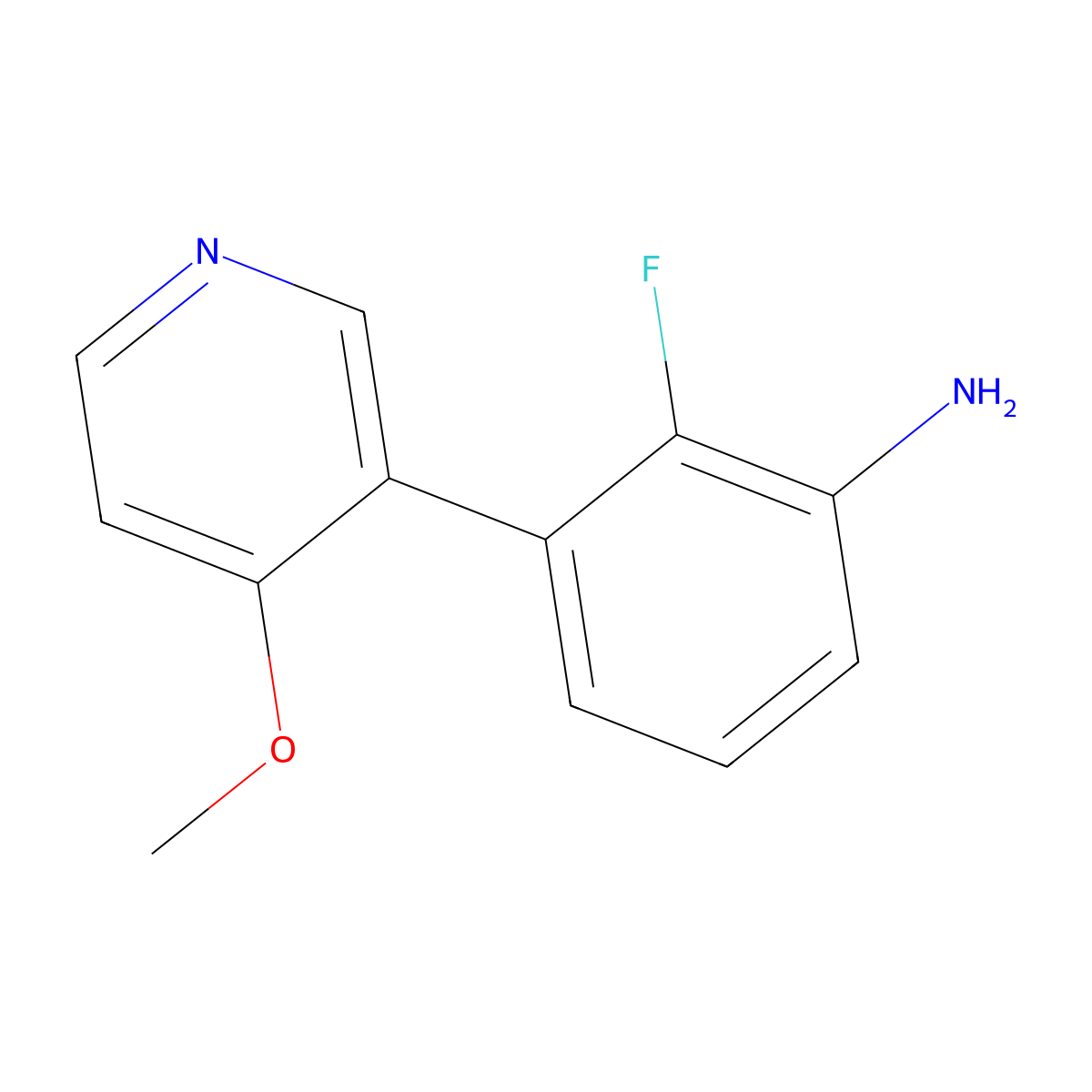 2-Fluoro-3-(4-methoxy-3-pyridinyl)benzenamine molecular structure, CAS 2274399-94-7