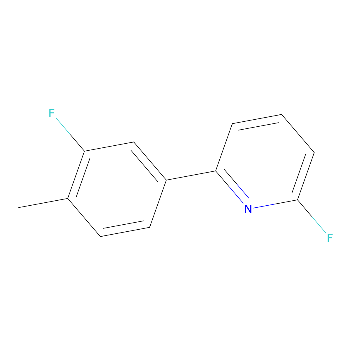 2-Fluoro-6-(3-fluoro-4-methylphenyl)pyridine molecular structure, CAS 2274444-85-6