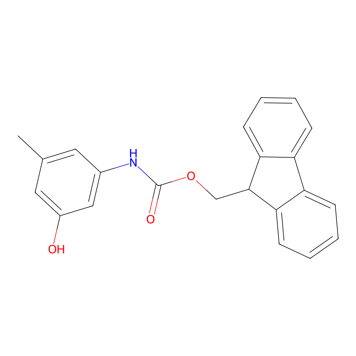 (9H-fluoren-9-yl)methyl N-(3-hydroxy-5-methylphenyl)carbamate molecular structure, CAS 2274453-76-6