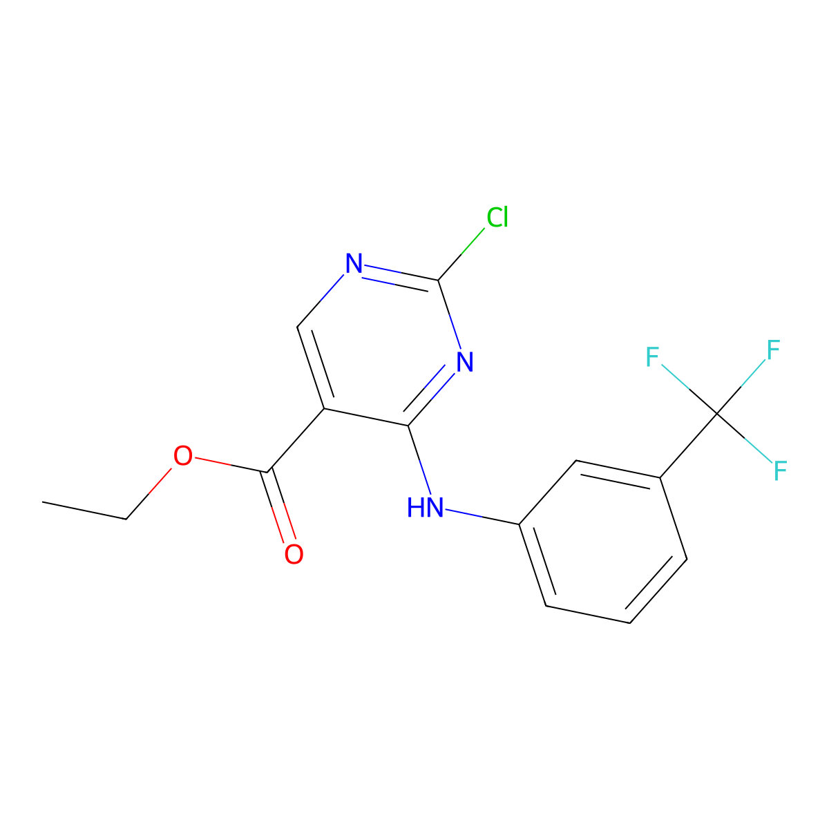 Ethyl 2-chloro-4-(3-(trifluoromethyl)phenylamino)pyrimidine-5-carboxylate molecular structure, CAS 227449-11-8
