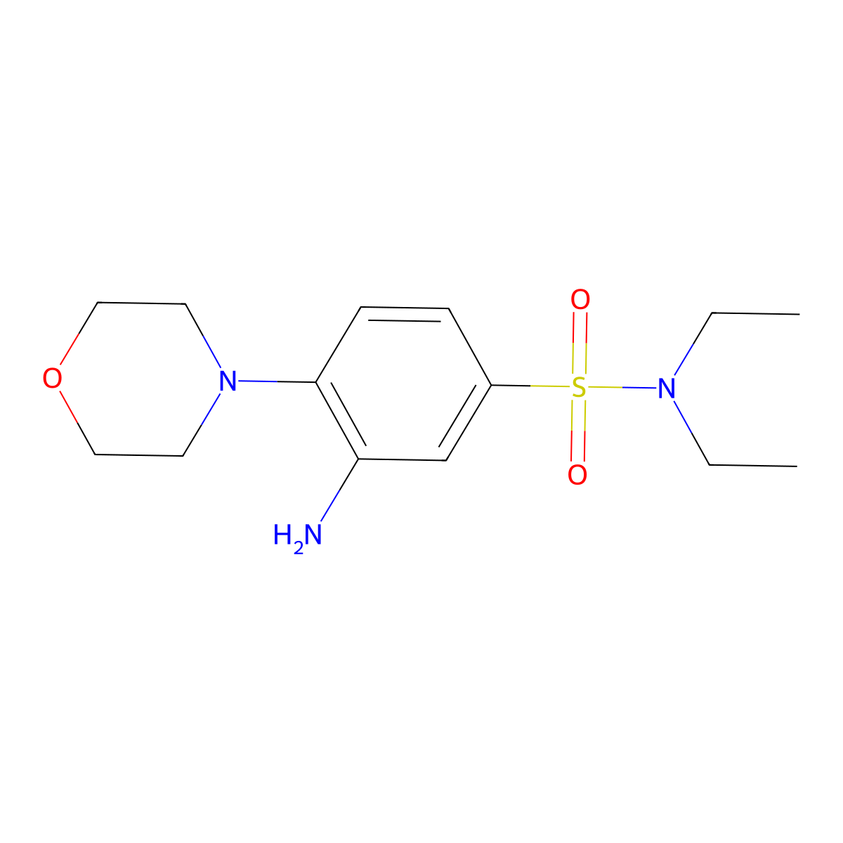 3-amino-N,N-diethyl-4-(morpholin-4-yl)benzene-1-sulfonamide molecular structure, CAS 22745-68-2
