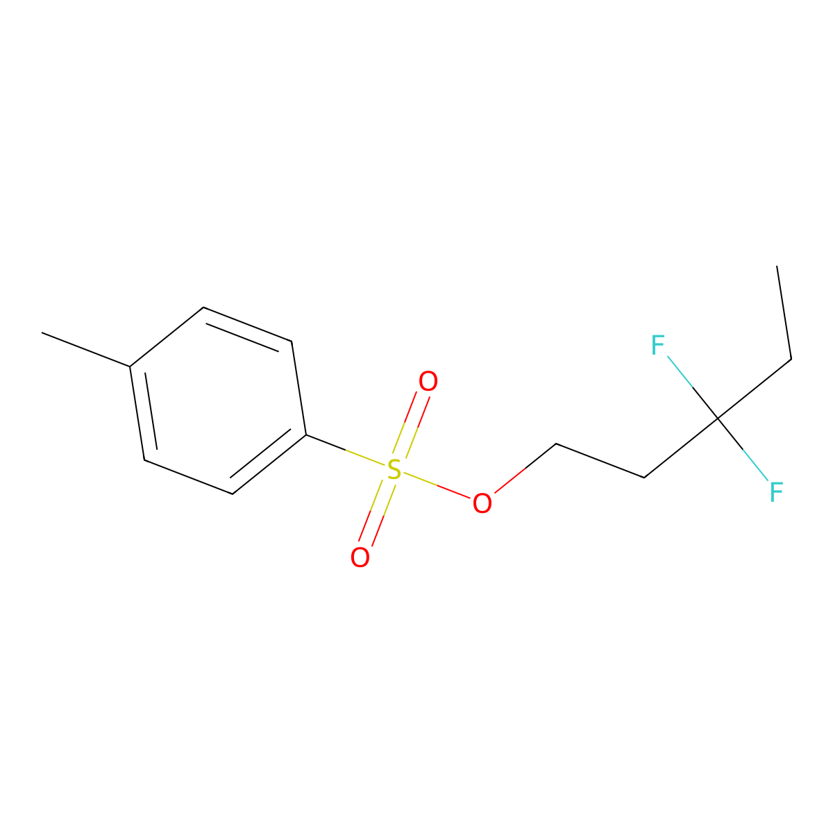 3,3-Difluoropentyl 4-methylbenzene-1-sulfonate molecular structure, CAS 2274519-98-9