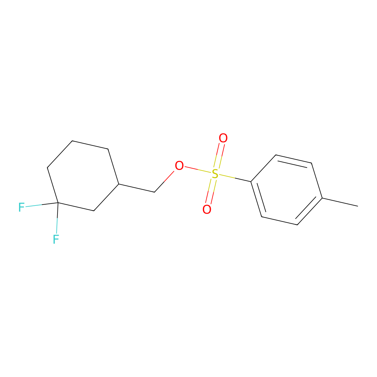 (3,3-Difluorocyclohexyl)methyl 4-methylbenzene-1-sulfonate molecular structure, CAS 2274551-18-5