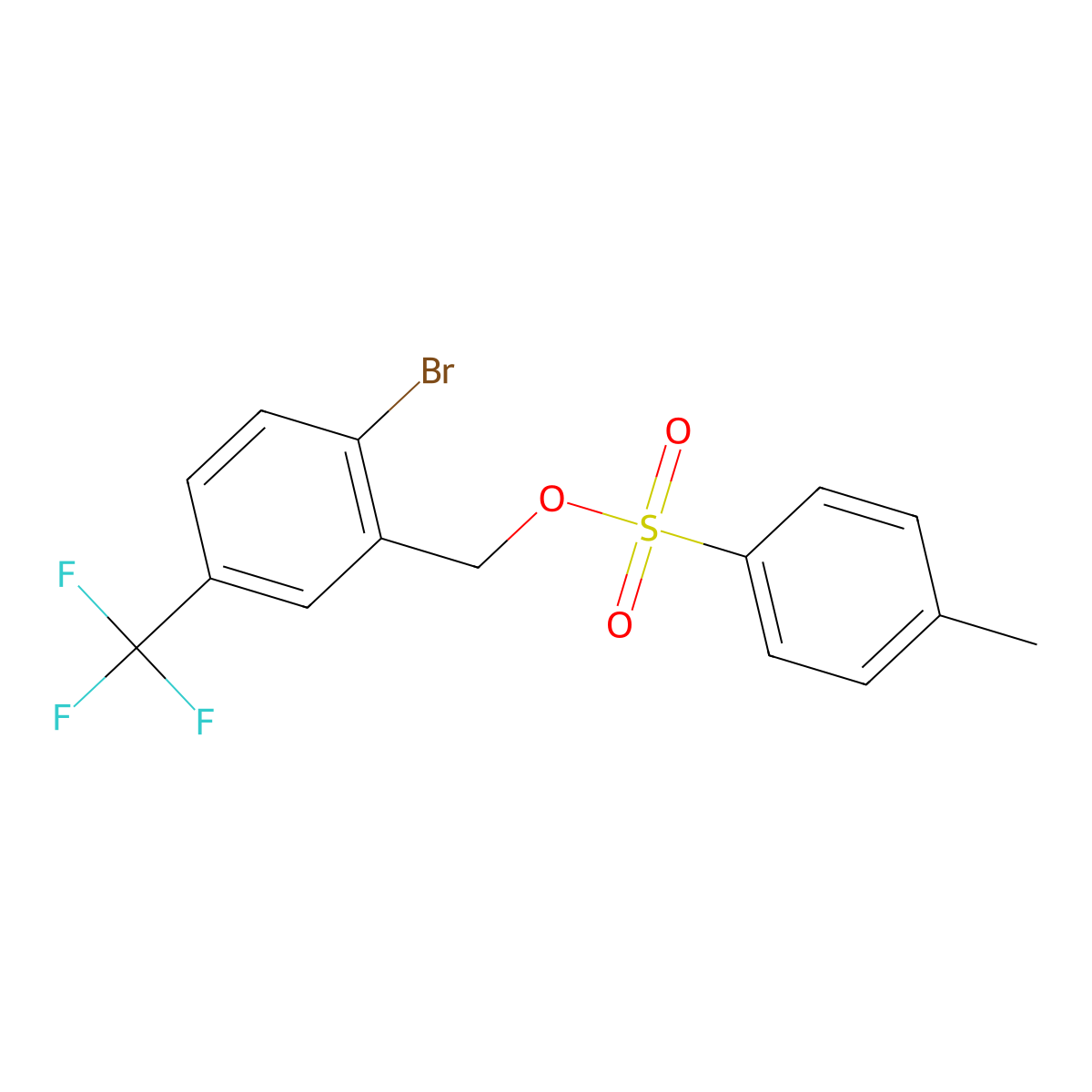 [2-Bromo-5-(trifluoromethyl)phenyl]methyl 4-methylbenzene-1-sulfonate molecular structure, CAS 2274561-85-0