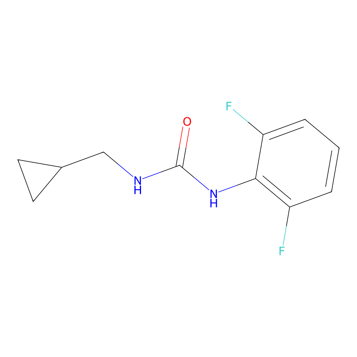 3-(Cyclopropylmethyl)-1-(2,6-difluorophenyl)urea molecular structure, CAS 2274571-57-0