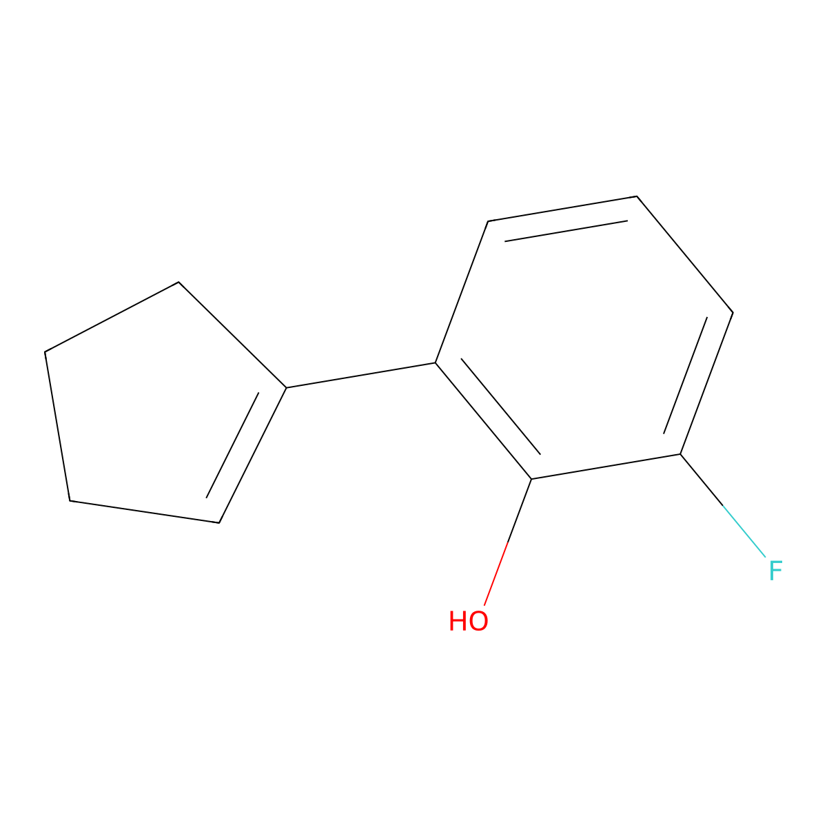 2-(1-Cyclopenten-1-yl)-6-fluorophenol molecular structure, CAS 2274573-93-0