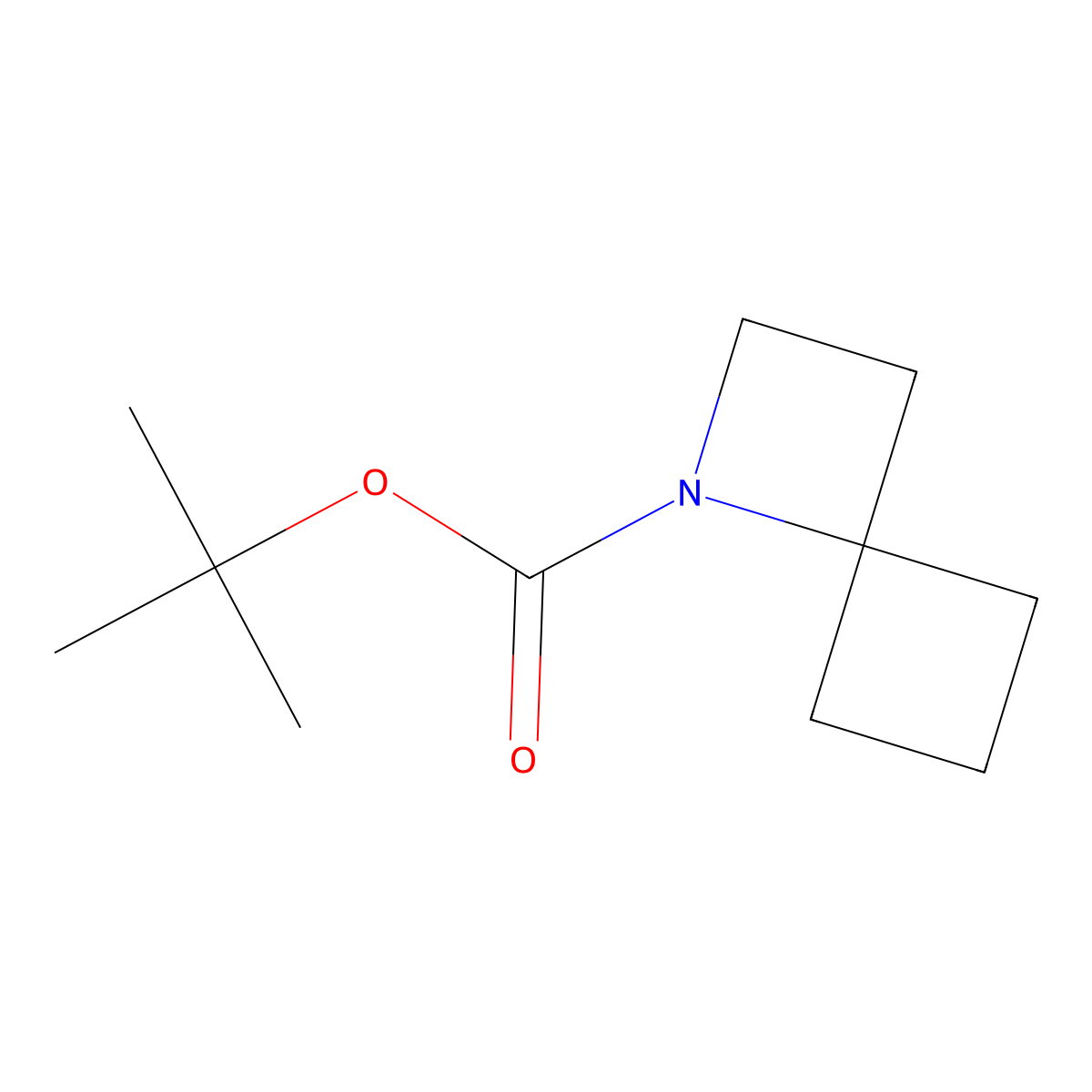 Tert-butyl 1-azaspiro(3.3)heptane-1-carboxylate molecular structure, CAS 2274599-98-1